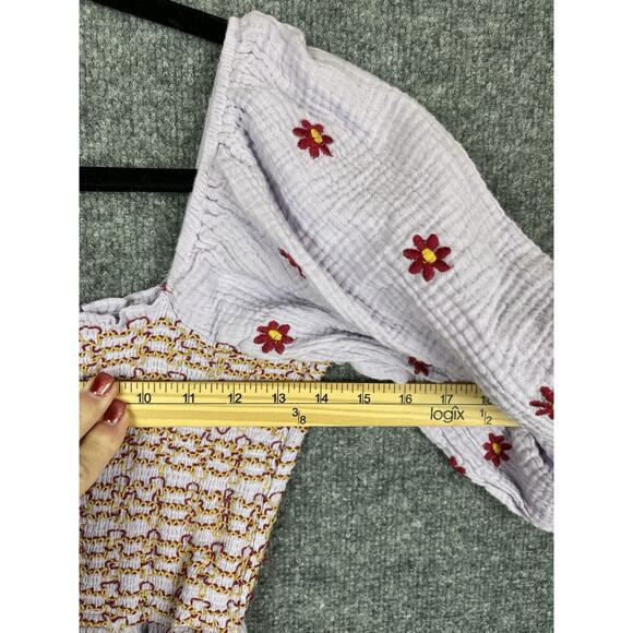 Women's Boho Dahlia Floral Embroidered Maxi Dress Pearl Island Color Size Large - Picture 5 of 10